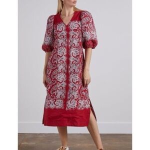 Sea New York Theodora Paisley Puff Sleeve Dress